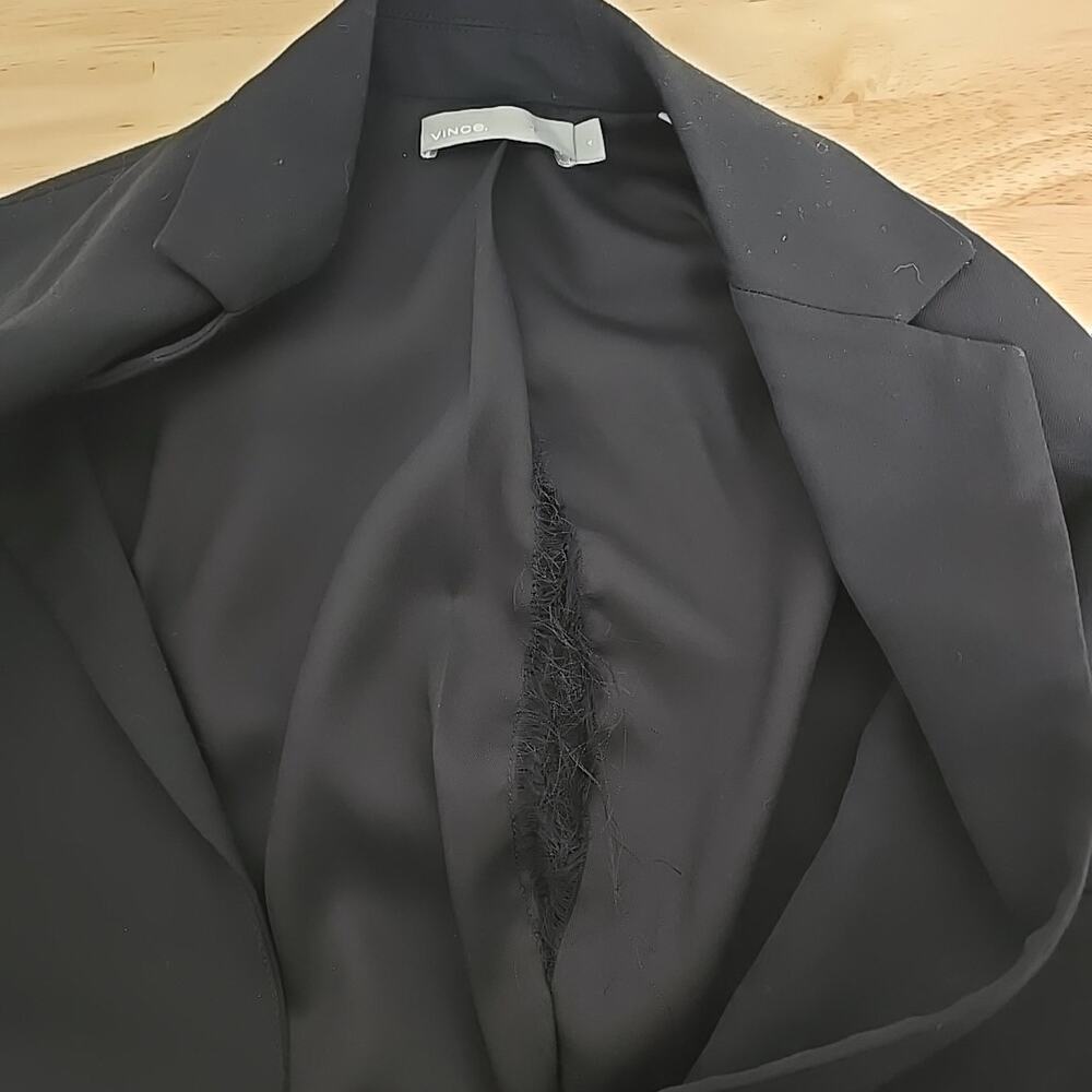 Vince Single Button Notched Collar Soft Crepe Bla… - image 3